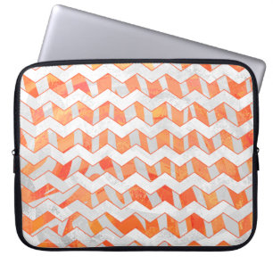 Zebra Zickzack Orange und Weiß Laptopschutzhülle