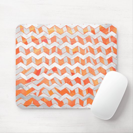 Zebra Zickzack Orange und Weiß Mousepad (Mit Mouse)