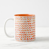 Zebra Zickzack Orange und Weiß Zweifarbige Tasse (Links)