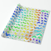 Zebra, Zickzack Regenbogen und Weißdruck Geschenkpapier (Ungerollt)