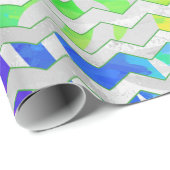 Zebra, Zickzack Regenbogen und Weißdruck Geschenkpapier (Rolleneckpunkt)