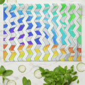 Zebra, Zickzack Regenbogen und Weißdruck Geschirrtuch (Gefaltet)