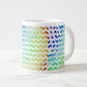 Zebra, Zickzack Regenbogen und Weißdruck Jumbo-Tasse (Vorderseite Rechts)