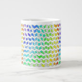 Zebra, Zickzack Regenbogen und Weißdruck Jumbo-Tasse (Vorderseite)