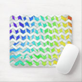 Zebra, Zickzack Regenbogen und Weißdruck Mousepad (Mit Mouse)