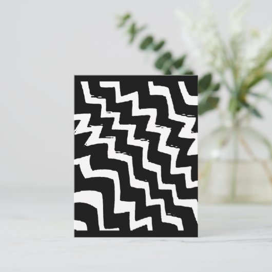 Zebra Zigzag Postkarte (Stehend Vorderseite)