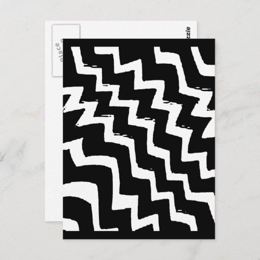 Zebra Zigzag Postkarte (Vorne/Hinten)