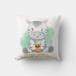 Zebra Zitat Cartoon trinken Bobba Tee Kissen