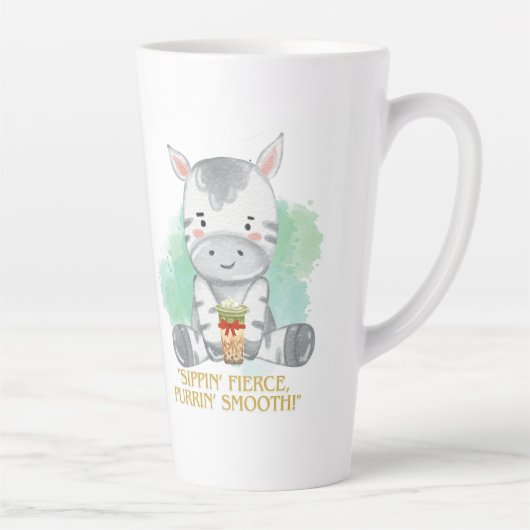 Zebra Zitat Cartoon trinken Bobba Tee Milchtasse (Rechts)