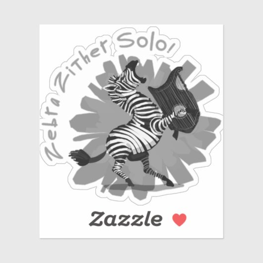 Zebra Zither Solo Aufkleber (Blatt)