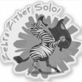Zebra Zither Solo Aufkleber (Vorderseite)