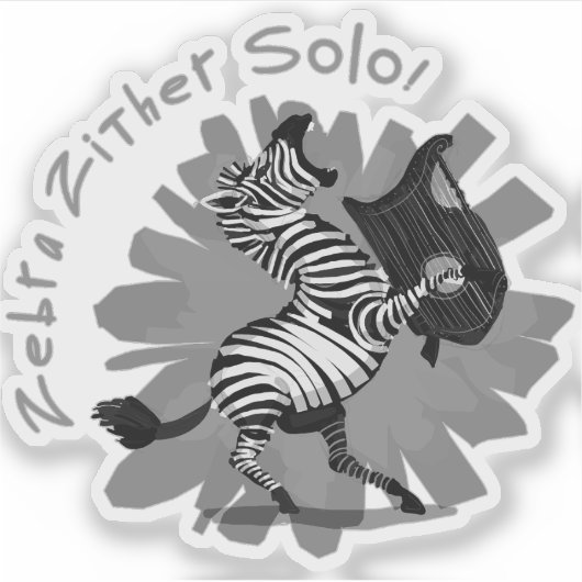 Zebra Zither Solo Aufkleber (Vorderseite)