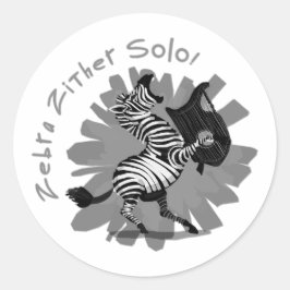 Zebra Zither Solo Runder Aufkleber
