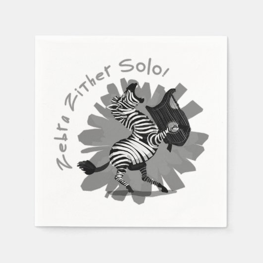Zebra Zither Solo Serviette (Vorderseite)