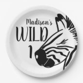 Zebra Zoo Animals Wild Jungle Doodle Pappteller (Vorderseite)