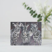 Zebra-Zoo-Kunstgeschenke für Tiere Postkarte (Stehend Vorderseite)