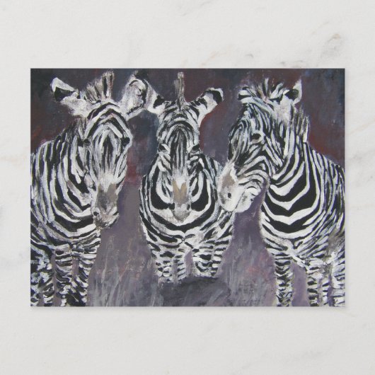 Zebra-Zoo-Kunstgeschenke für Tiere Postkarte (Vorderseite)