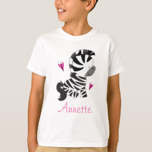 Zebra-Zoo-tierischer personalisierter KinderT - T-Shirt