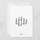 Zebra-Zuneigung, Pauschalreise Feiertagskarte (Rückseite)