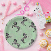 Zebra zur Sternexplosion mit Pale Green Pappteller (Party)