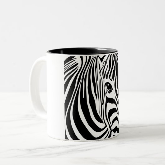Zebra Zweifarbige Tasse (Vorderseite Links)