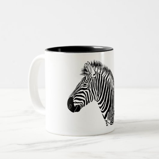 Zebra Zweifarbige Tasse (Vorderseite Links)