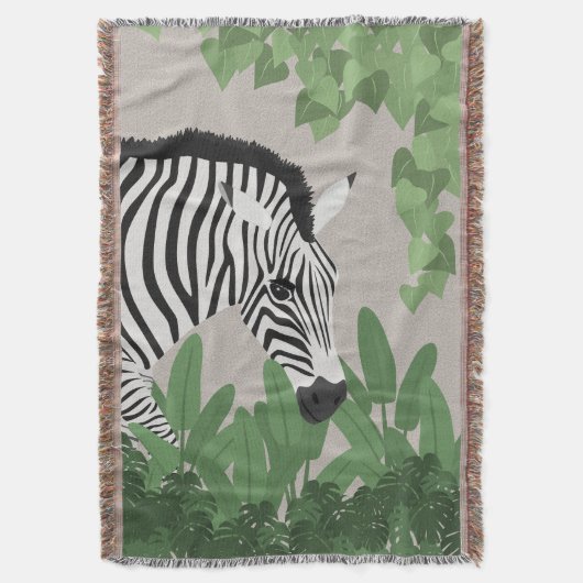 Zebra zwischen Blättern Decke (Vorderseite Vertikal)