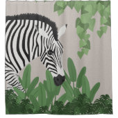 Zebra zwischen Blättern Duschvorhang (Vorderseite)