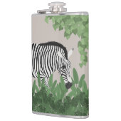 Zebra zwischen Blättern Flachmann (Links)