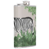 Zebra zwischen Blättern Flachmann (Rechts)