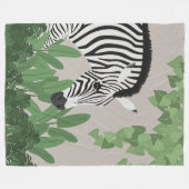 Zebra zwischen Blättern Fleecedecke (Vorderseite (Horizontal))