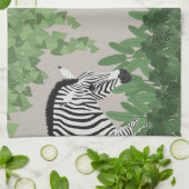 Zebra zwischen Blättern Geschirrtuch (Gefaltet)