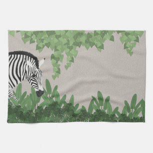 Zebra zwischen Blättern Geschirrtuch