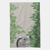 Zebra zwischen Blättern Geschirrtuch (Vertikal)