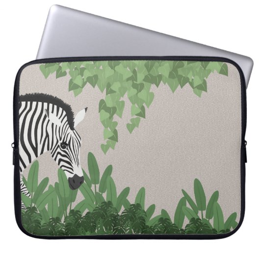 Zebra zwischen Blättern Laptopschutzhülle (Vorderseite)