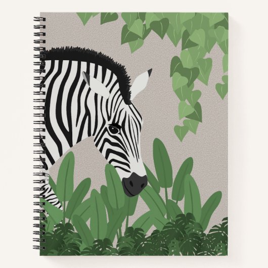 Zebra zwischen Blättern Notizblock (Vorderseite)