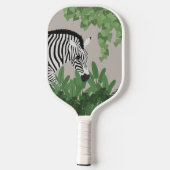 Zebra zwischen Blättern Pickleball Schläger (Rückseite)