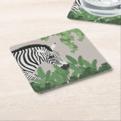Zebra zwischen Blättern Rechteckiger Pappuntersetzer (angewinkelt)