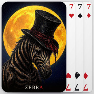 Zebra-Zylinderhut-Gotischer Surrealismus Spielkarten