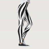 Zebradesign in Schwarzweiß Leggings (Rechts)