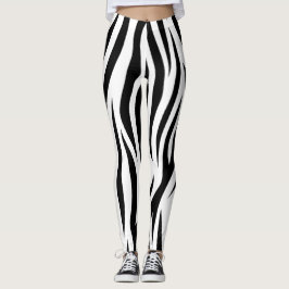 Zebradesign in Schwarzweiß Leggings
