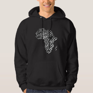 Zebradruck afrikanischer Safari-Afrika-Karte Hoodie