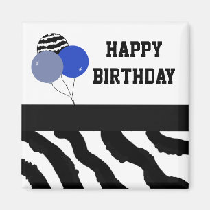 Zebradruck-Geburtstagsballons Magnet