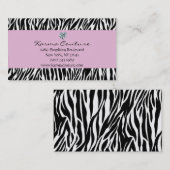 Zebradruck lila mit geformtem Diamanten des Visitenkarte (Vorne/Hinten)