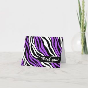 Zebradruck-Mix-Lila-Dankeskarten Dankeskarte