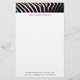 Zebradruck; Monogramm Briefpapier