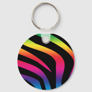 Zebradruck-Regenbogen1 Schlüsselanhänger