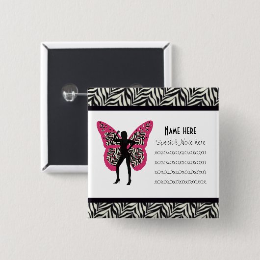 Zebradruck Sammlungs-Knopf Button (Vorne & Hinten)