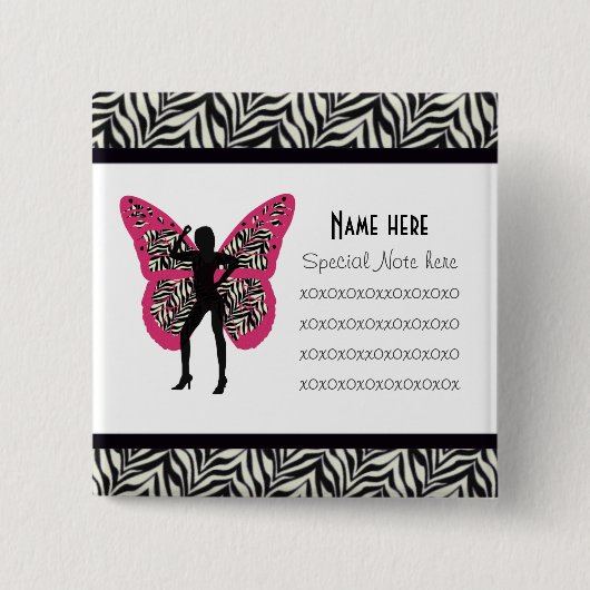 Zebradruck Sammlungs-Knopf Button (Vorderseite)