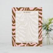Zebradruck, Schokolade + Rosa Briefkopf (Stehend Vorderseite)